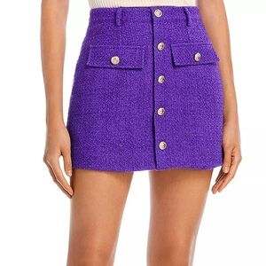 AQUA x Maeve Reilly Tweed Mini Skirt